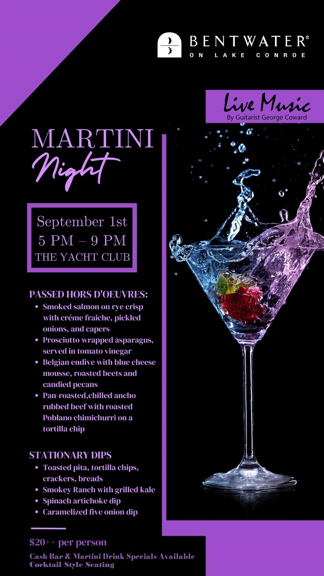 Bentwater Yacht & Country Club Calendar Event Martini Night